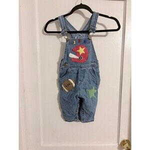 Marsha 100% Cotton football all star patchwork vintage Overalls Size 18M